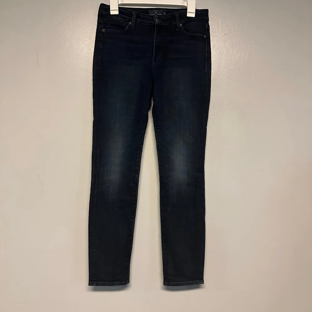 Womens Lucky Brand Hayden Skinny jeans mid-rise Size 4/27 dark Blue wash 31x30